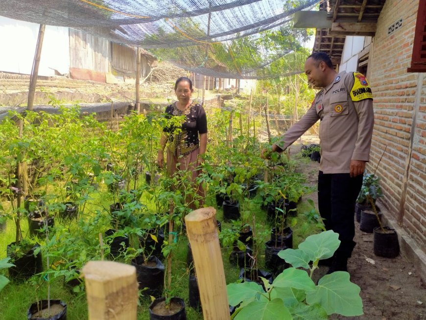 Kunjungi Warga, Bhabinkamtibmas Polres Madiun Perkuat Ketahanan Pangan dari Desa